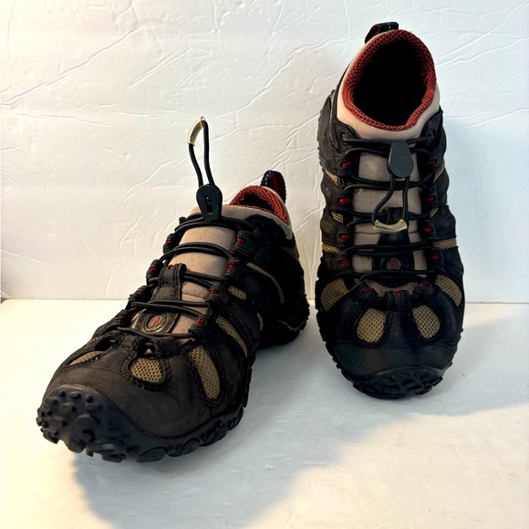 MERRELL Men’s Chameleon Black and Tan Hiking Shoes Size 8 - Picture 1 of 7